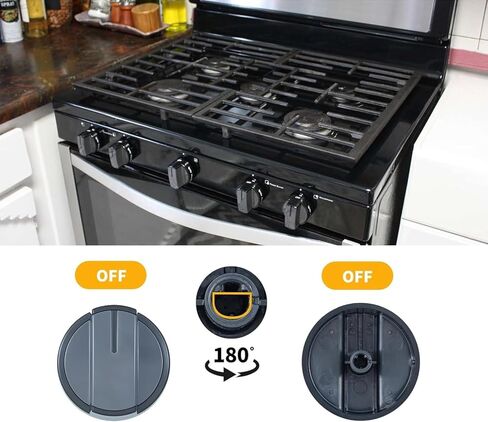 2 حزمة W10339442 مقابض موقد الغاز سطح الموقد استبدال المقابض متوافق مع نطاق الغاز دوامة / موقد / فرن، يستبدل WPW10339442 PS11753188 in Kuwait