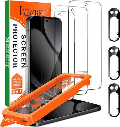 IMBZBK 3 Pack Screen Protector for iPad Pro 11 inch M4 2024 with 3 Pack Camera Lens Protector, Tempered Glass Accessories, Case Friendly, Face ID & Apple Pencil Compatible in Kuwait