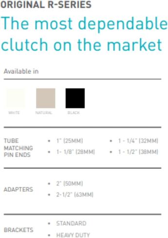 RollEase - R3 Roller Shade Clutch for 1 1/8" Tube - Natural, for Roller Shades in Saudi Arabia