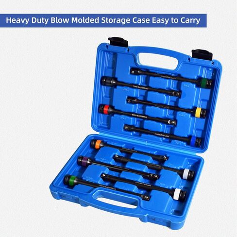 10pc 1/2" Drive Torque Limiting Extension Stick Set with 8" 65-150 ft.-lb. Impact Torque Sticks Safely Locking Lug Nuts in Kuwait