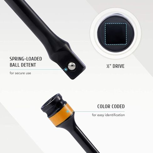 10pc 1/2" Drive Torque Limiting Extension Stick Set with 8" 65-150 ft.-lb. Impact Torque Sticks Safely Locking Lug Nuts in Kuwait