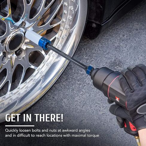 10pc 1/2" Drive Torque Limiting Extension Stick Set with 8" 65-150 ft.-lb. Impact Torque Sticks Safely Locking Lug Nuts in Kuwait