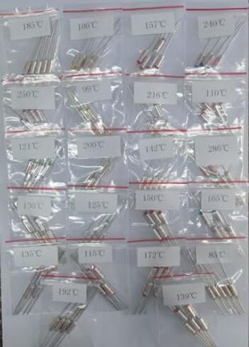 Yiwenchure 110-Pcs 10A 250V Circuit Cut Off Temperature Thermal Cutoffs Fuse Assortment Kit - 85℃ to 280℃ in Kuwait