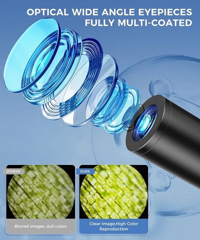 PalliPartners Compound Microscope for Adults & Students - 100X-2000X High-Power Biological Microscope for Students, School Lab & Home Education, with Slides Set & Phone Adapter (White) in Kuwait