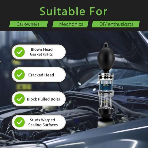 Dual-Chamber Head Gasket Tester Kit,Accurately and Quickly Detects Leaks in Head Gasket,Combustion Leak Tester—Compatible with Most Gasoline/Diesel Vehicles Models,Saves Time and Repair Costs in Kuwait