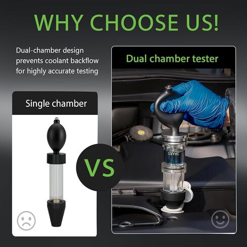 Dual-Chamber Head Gasket Tester Kit,Accurately and Quickly Detects Leaks in Head Gasket,Combustion Leak Tester—Compatible with Most Gasoline/Diesel Vehicles Models,Saves Time and Repair Costs in Kuwait