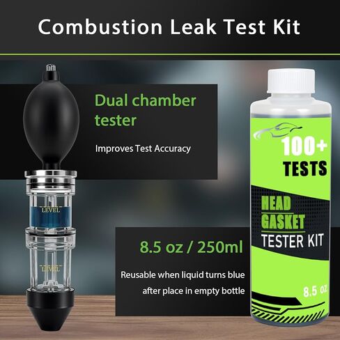Dual-Chamber Head Gasket Tester Kit,Accurately and Quickly Detects Leaks in Head Gasket,Combustion Leak Tester—Compatible with Most Gasoline/Diesel Vehicles Models,Saves Time and Repair Costs in Kuwait