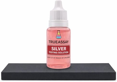 طقم اختبار الفضة 800-850 اختبار .999 و.925 من الفضة الاسترليني، حلول حمض TrueAssay 3x6 حجر اختبار الجوزاء مع مجموعة تحليل فحص حقيقي/وهمي in Kuwait