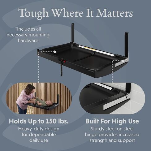 Element Horizontal Surface Mount Baby Changing Station - Black in Kuwait