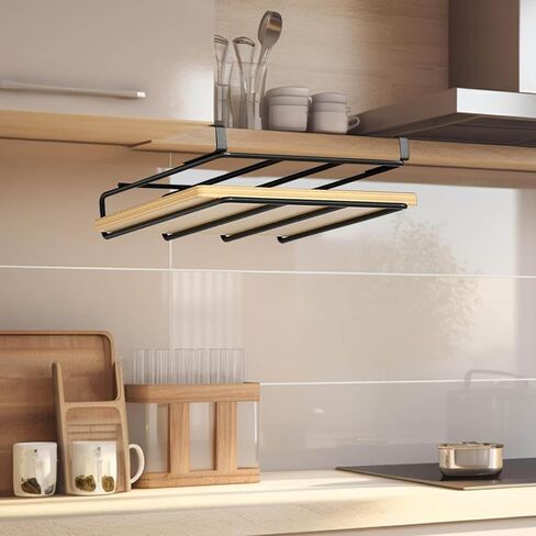 Chopping Board Rack Under Cabinet for Shelves with a Thickness of 2.7cm/1.06inch, Stainless Steel Cutting Coard Holder, No-Hole Multifunctional Kitchen Organizer Under Cabinet Shelf in Kuwait