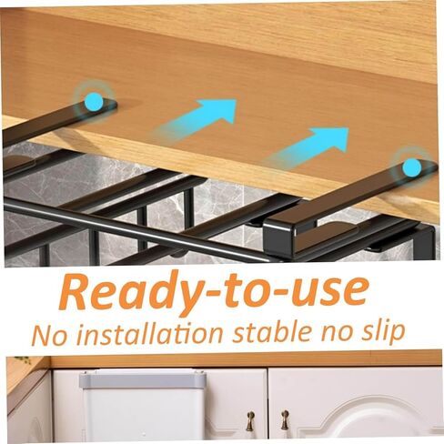 Chopping Board Rack Under Cabinet for Shelves with a Thickness of 2.7cm/1.06inch, Stainless Steel Cutting Coard Holder, No-Hole Multifunctional Kitchen Organizer Under Cabinet Shelf in Kuwait