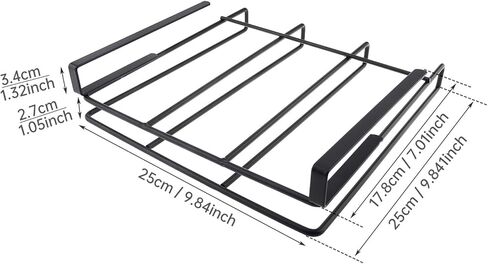 Chopping Board Rack Under Cabinet for Shelves with a Thickness of 2.7cm/1.06inch, Stainless Steel Cutting Coard Holder, No-Hole Multifunctional Kitchen Organizer Under Cabinet Shelf in Kuwait