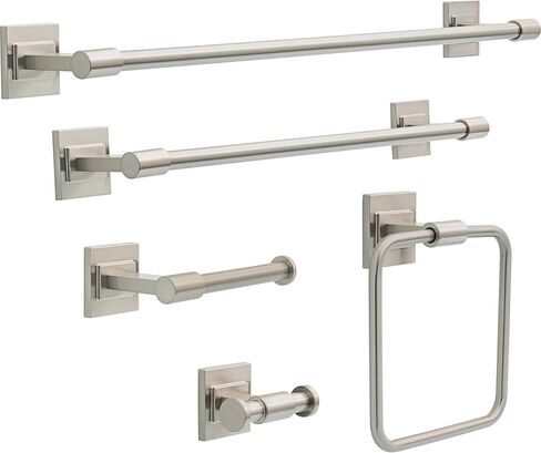 حامل ورق المرحاض Delta Faucet McLaren (عبوة واحدة)، نيكل مصقول SpotShield، تصميم أوروبي فردي مثبت على الحائط MCL50-BN in Saudi Arabia