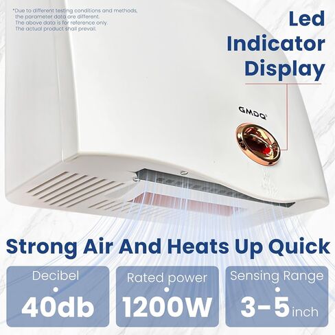 1600W Powerful Hand Dryers for Bathrooms Commercial, Electric Hand Dryer Touchless, Extra Quiet Low Noise(40db), Wall Mounted Type in Kuwait