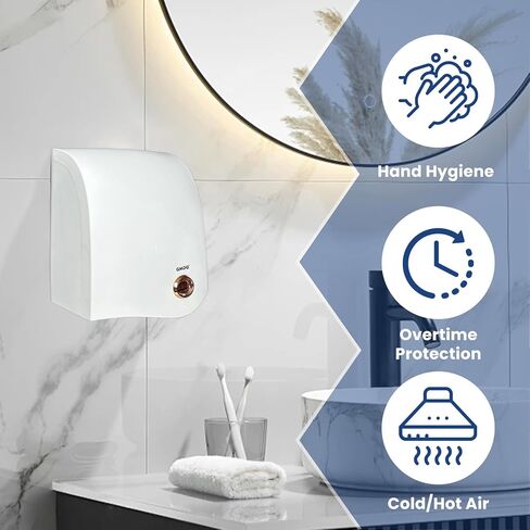 1600W Powerful Hand Dryers for Bathrooms Commercial, Electric Hand Dryer Touchless, Extra Quiet Low Noise(40db), Wall Mounted Type in Kuwait