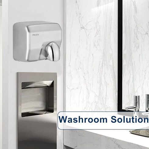 Commercial Hand Dryer Wall Mounted, Stainless Steel Electric Hand Dryer for Bathroom,1600 W Automatic High Speed Warm Wind Hand Blower, 110V Plug in, 8-10s Second Dry, for Industry Business Restrooms in Kuwait