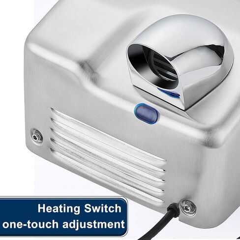 Commercial Hand Dryer Wall Mounted, Stainless Steel Electric Hand Dryer for Bathroom,1600 W Automatic High Speed Warm Wind Hand Blower, 110V Plug in, 8-10s Second Dry, for Industry Business Restrooms in Kuwait