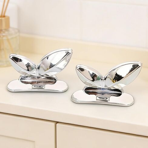2 Pcs Toilet Seat Lifter Handle Sanitary Commode Lid Lifter Self Adhesive Seat Cover Lifting Tab Bathroom Accessories Avoid Touching Silver (Pack of 2) in Saudi Arabia