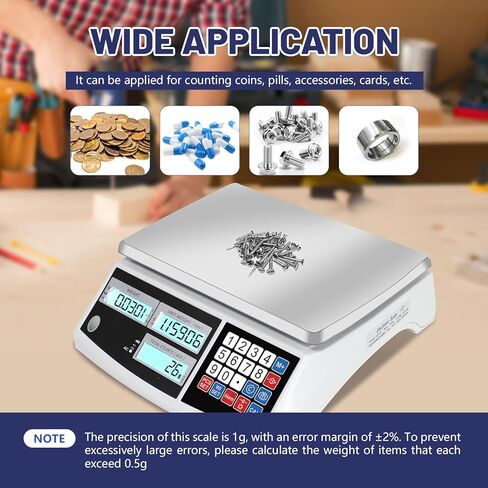Industrial Counting Scale, Coin Scale to weigh Coins for Collectors, Scale for Parts and Coins,Digital Inventory Scale with Alarm Mode, (30kg/66lb, 0.1g), g/kg/lb in Kuwait