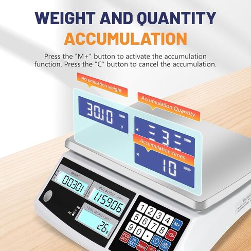 Industrial Counting Scale, Coin Scale to weigh Coins for Collectors, Scale for Parts and Coins,Digital Inventory Scale with Alarm Mode, (30kg/66lb, 0.1g), g/kg/lb in Kuwait