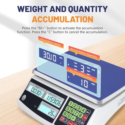 Counting Scale (30kg/66lb, 0.1g), g/kg/lb, Coin Scale, Precision Electronic Gram Scale for Parts and Coins,Digital Inventory Scale with Alarm Mode in Kuwait