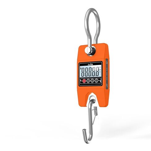 Hanging Weight Scale 400KG/880LB, Stainless Steel Digital Crane Scale, Suitable for Outdoor Farm Hunting Travel and Fishing (Orange) in Kuwait