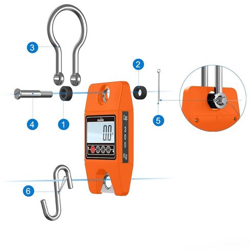 Hanging Weight Scale 400KG/880LB, Stainless Steel Digital Crane Scale, Suitable for Outdoor Farm Hunting Travel and Fishing (Orange) in Kuwait