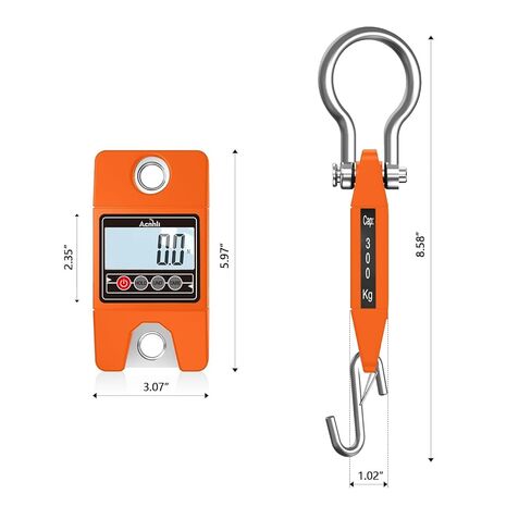Hanging Weight Scale 400KG/880LB, Stainless Steel Digital Crane Scale, Suitable for Outdoor Farm Hunting Travel and Fishing (Orange) in Kuwait