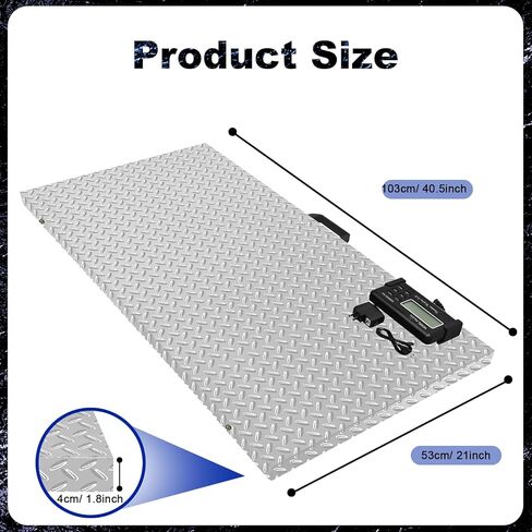 مقياس الماشية الرقمي 1100 رطل × 0.2 رطل من الفولاذ المقاوم للصدأ، ميزان منصة غير قابل للانزلاق، مقياس شحن بريدي إلكتروني شديد التحمل للحيوانات الأليفة الكبيرة، كلب الماعز، خنزير الماشية، الأغنام in Kuwait