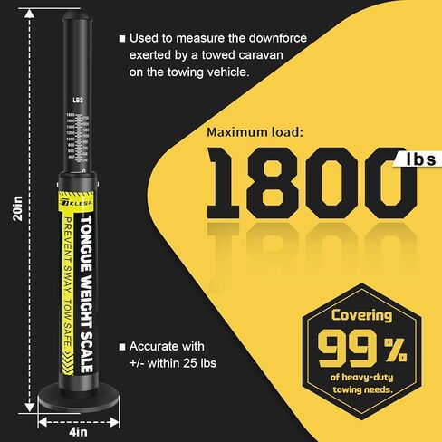مقياس وزن لسان المقطورة، السعة القصوى 1800 رطل، متوافق مع أحجام قارنة التوصيل المختلفة، مقياس وزن السحب للمقطورات الآمنة، وتوزيع الوزن ومضاد للتأرجح. in Kuwait