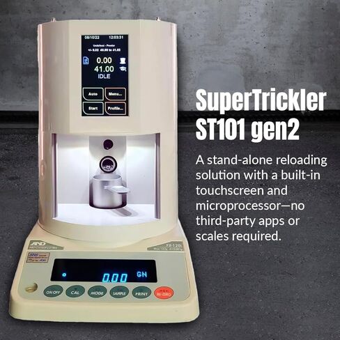 حزمة مقياس الدقة SuperTrickler ST101 Gen2 + A&D FX-120i | ميزان مختبر عالي الدقة 0.001 جم مع نظام توزيع المسحوق الآلي | ترقيات Gen2 لمكافحة ساكنة in Kuwait