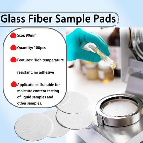 Glass Fiber Sample Pads - 90mm Binderless Glass Fiber Sample Pads for Moisture Analyzers (Pack of 100) in Saudi Arabia