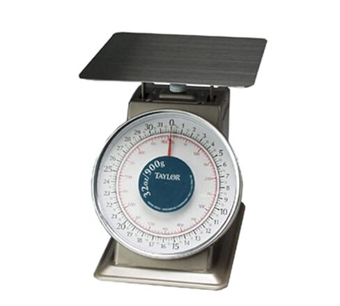 Taylor Precision THD32 Mechanical Scale, Analog, dial Type, 32 oz. x 1/8 oz./900 g x 2 g Capacity, Heavy Duty, top Loading Counter Model, Fixed dial, sloped face, 9" x 9" Stainless Steel Platform in Saudi Arabia