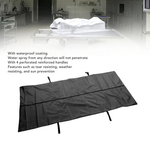 Body Bag, Leak Proof Cadaver Morgue Bodies Bag with 4 Handles, Center Zipper, Emergency Bodies Storage Bag for Funeral Hospitals Transportation, Black (210 * 75CM) in Saudi Arabia