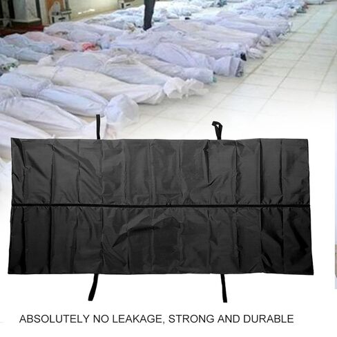 Body Bag, Leak Proof Cadaver Morgue Bodies Bag with 4 Handles, Center Zipper, Emergency Bodies Storage Bag for Funeral Hospitals Transportation, Black (210 * 75CM) in Saudi Arabia