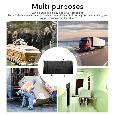 Body Bag, Leak Proof Cadaver Morgue Bodies Bag with 4 Handles, Center Zipper, Emergency Bodies Storage Bag for Funeral Hospitals Transportation, Black (210 * 75CM) in Saudi Arabia
