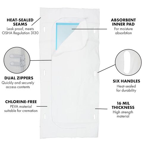 Generic حقيبة جسم للكوارث 16 مل 6 مقبض حجم الكبار مع وسادة ماصة (علبة بها 5) in Saudi Arabia