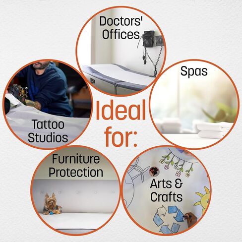 Caring Medical Exam Table Paper, Crepe Table Paper, 18 inches X 125 feet, Case of 12 Rolls, Ideal for Doctor Offices, Crafts, Spas, Tattoo Parlors, and more, Hygienic Disposable Surface Protection in Kuwait