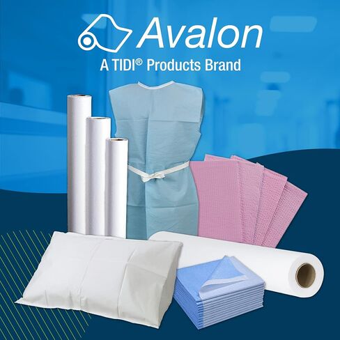TIDI 517 Avalon Exam Table Paper, White, 21" x 225’ (Pack of 12) ― Standard Smooth Paper ― Hygienic Barrier ― for Medical Offices, Exam Rooms, Daycare Centers, Spas, Tattoo Studios ― Medical Supplies in Kuwait