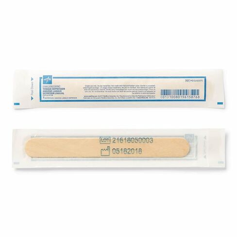 Medline Sterile Wooden Tongue Depressors, 6", Medical Grade Quality, Box of 100 in Kuwait