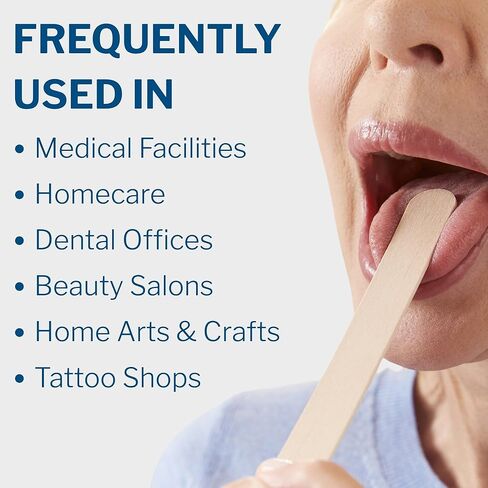 McKesson Tongue Depressors [100 Count] Adult Size, Sterile, Individually Wrapped, Wood, Unflavored, Splinter-Free, 6 in – Use for Medical, Arts, Crafts, Spa in Kuwait