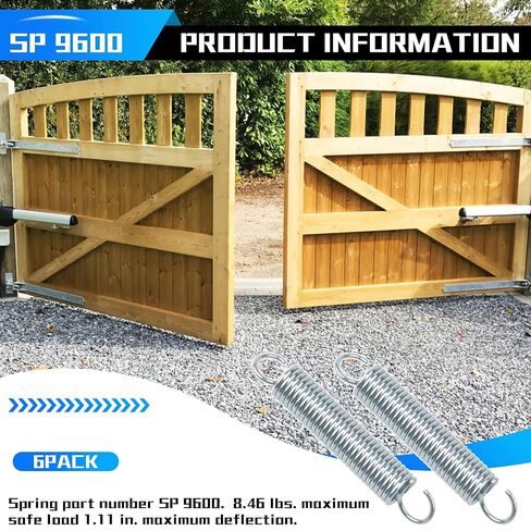 9600 Gate Spring, Replacement Springs, 0.035 GA x 1/4 in. x 1-1/2 in.,Single Loop Open, Nickel-Plated Finish, Spring Steel Construction, 6-Pack in Kuwait