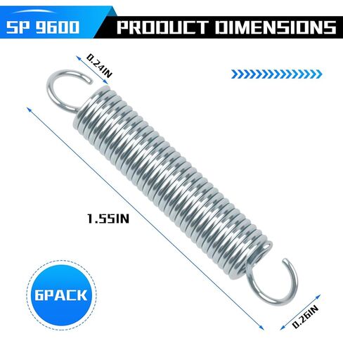 9600 Gate Spring, Replacement Springs, 0.035 GA x 1/4 in. x 1-1/2 in.,Single Loop Open, Nickel-Plated Finish, Spring Steel Construction, 6-Pack in Kuwait