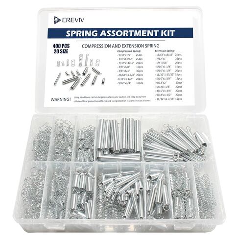Spring Assortment Kit - 400 Pcs 20 Sizes Compression & Extension Spring Set, Zinc Plated Spring Steel for Durability - Ideal for Appliance, Toy, Automotive, Door Repair in Kuwait