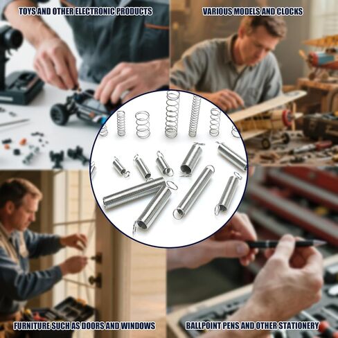 Spring Assortment Kit - 400 Pcs 20 Sizes Compression & Extension Spring Set, Zinc Plated Spring Steel for Durability - Ideal for Appliance, Toy, Automotive, Door Repair in Kuwait