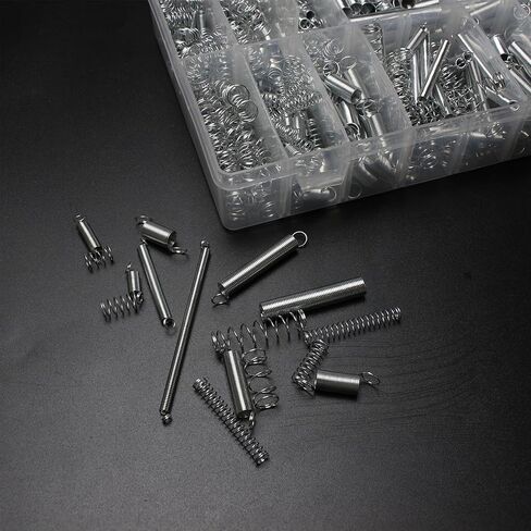 Spring Assortment Kit - 400 Pcs 20 Sizes Compression & Extension Spring Set, Zinc Plated Spring Steel for Durability - Ideal for Appliance, Toy, Automotive, Door Repair in Kuwait