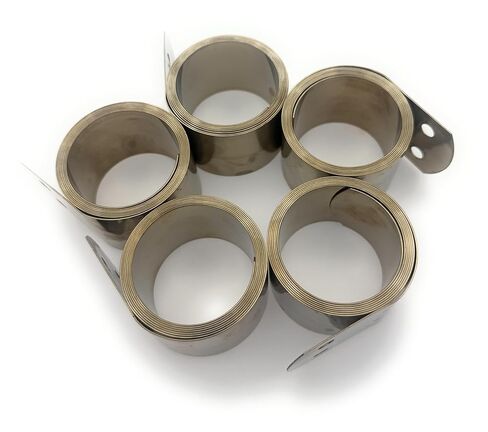 SUS301 زنبرك ثابت القوة، حمل 24.8 رطل، معرف 1.828 بوصة، OD 2.242 بوصة، الطول الإجمالي 48 بوصة، الطول الممتد 36 بوصة، عرض المادة 1.5 بوصة، سمك المادة 0.025 بوصة، عبوة من 5 قطع in Kuwait