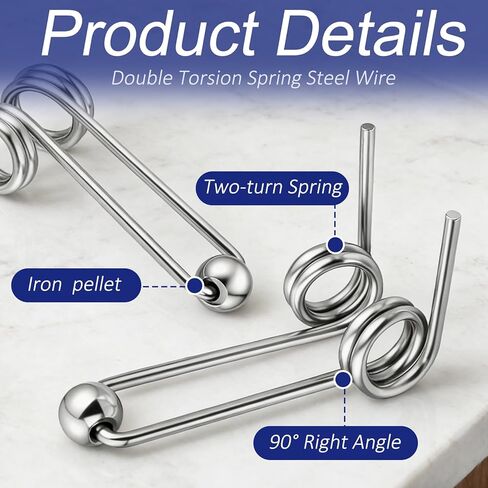6 Pcs Double Return Torsion Springs, Hair Curling Torsion Spring, Anti-Rust Alloy Hair Curling Iron Rod Part Replacement Accessories, Wire Diameter 1.3 mm Length 30 mm, Hair Rollers Accessories in Kuwait