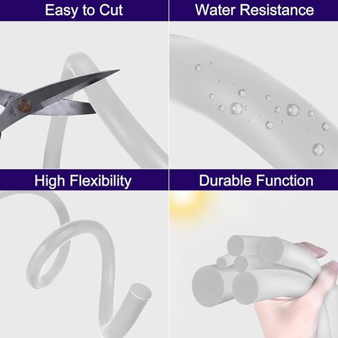 ToLanbbt EPDM Backer Rod 1/4In x 100FT, Weather Stripping Seal Rubber Caulk Saver Round Backing Rod for Concrete Expansion Joints, Driveway Cracks, Gaps Filler (Gray) in Kuwait