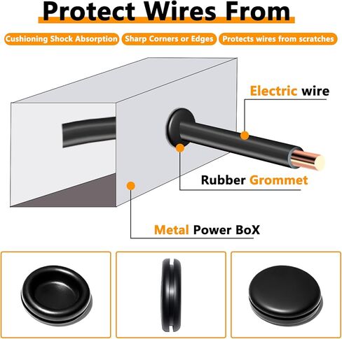Rubber Grommet Kit 70 Pack - 7 Sizes Firewall Rubber Hole Plugs Rubber Grommets for Wiring, Automotive, Home Improvement Cord Pipe Wire Organization in Saudi Arabia